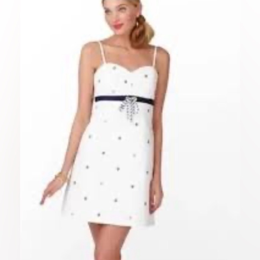 Lilly Pulitzer White Dress Sailboat print Size 4